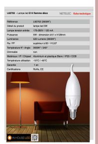 Lampe E14 flamme déco