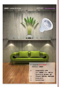 Lampe GU10 4,5W led 3000K°