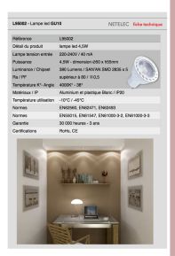 Lampe GU10 4,5W led 4000K°