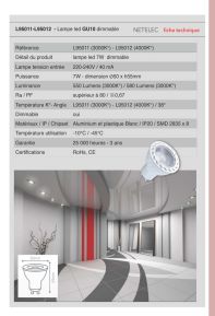 Lampe GU10 7W led dimmable