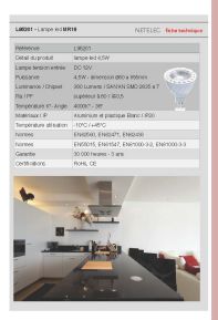 Lampe MR16 4,5W led 4000K°