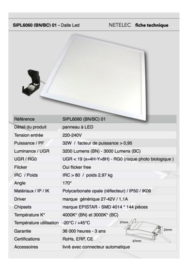 DALLE LED 595*595