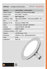 Downlight slim 20W